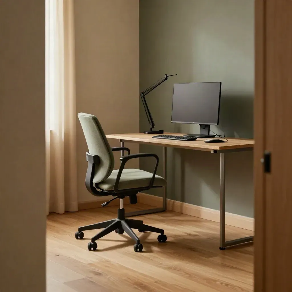 Poste de coaching d’alignement avec chaise ergonomique, repose-pieds et coussin lombaire.